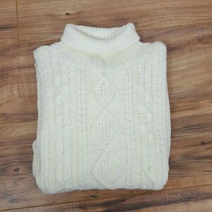 LOVE TREE Women's Cowl‎ Neck Sweater Knitting  Pattern Beige Size Large